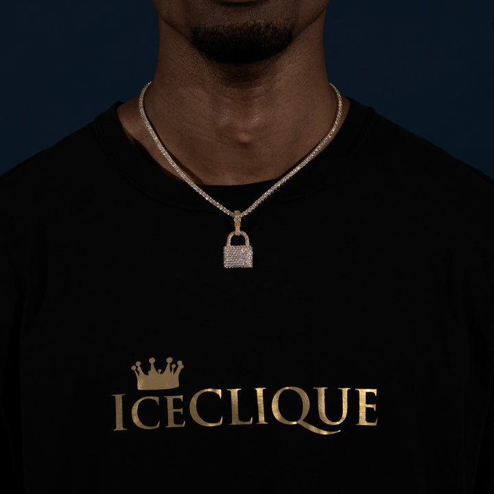 Padlock Pendant - Moissanite & S925