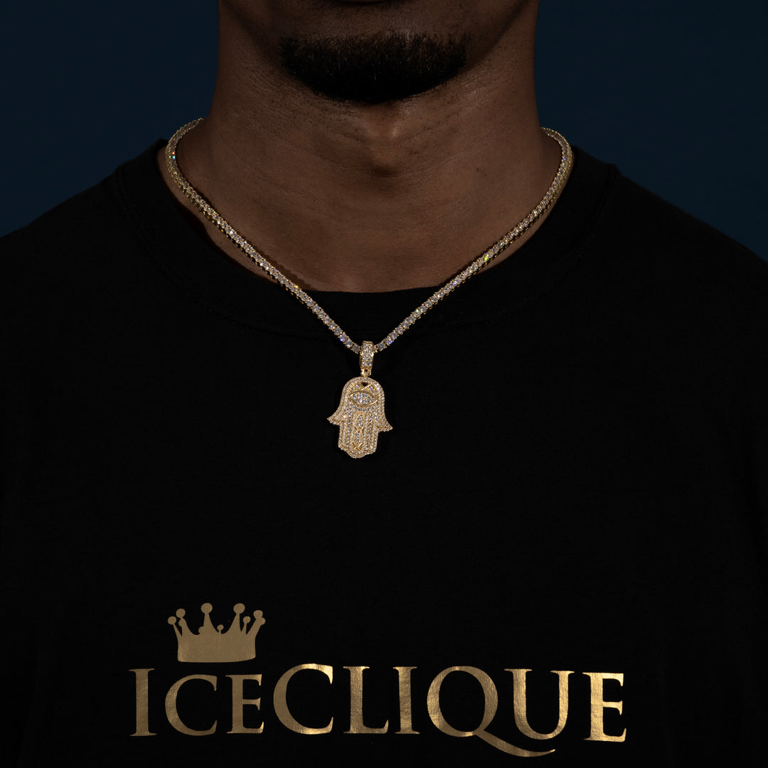 Hamsa Pendant - Moissanite & S925