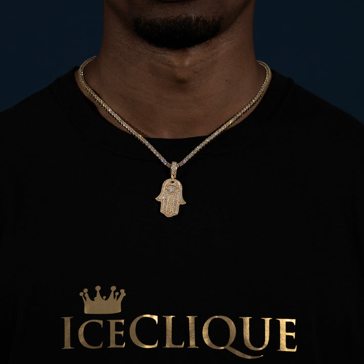 Hamsa Pendant - Moissanite & S925