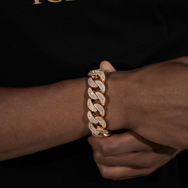 20MM Micro Pave Baguette Cuban Bracelet