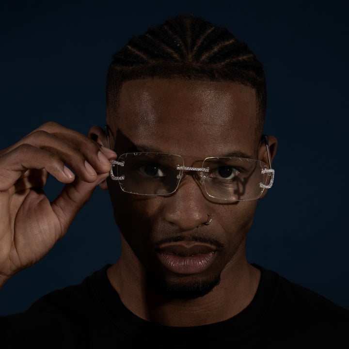 Iced Rimless Glasses - Moissanite & S925