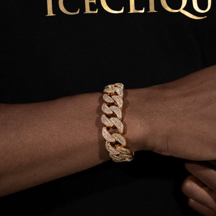 20MM Micro Pave Baguette Cuban Bracelet