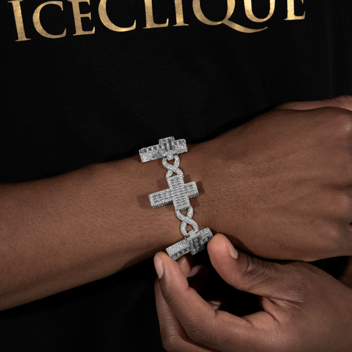14MM Baguette Cross Bracelet