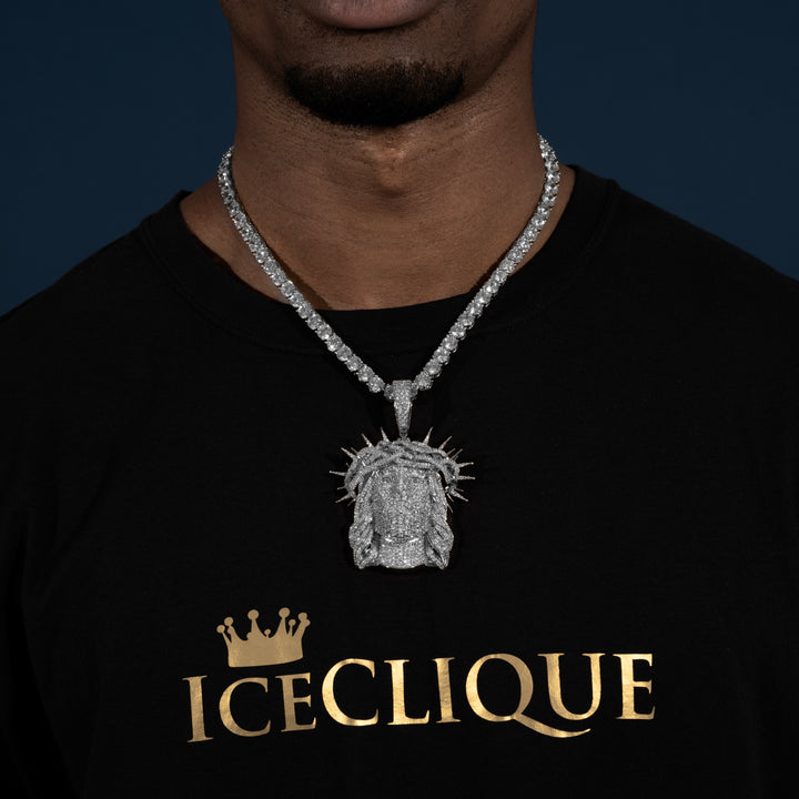 Micro Pave Jesus Pendant