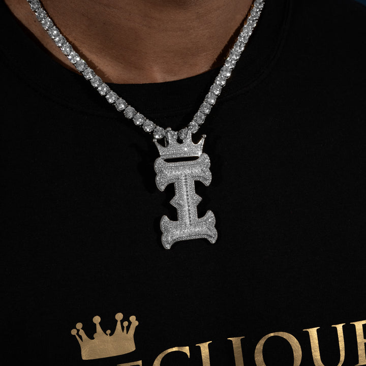 Custom Single Crowned Letter Pendant