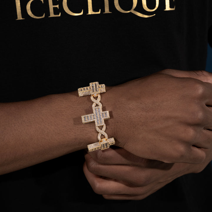 14MM Baguette Cross Bracelet