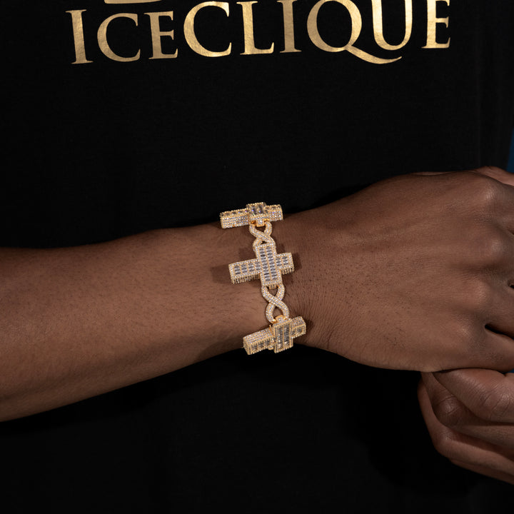 14MM Baguette Cross Bracelet