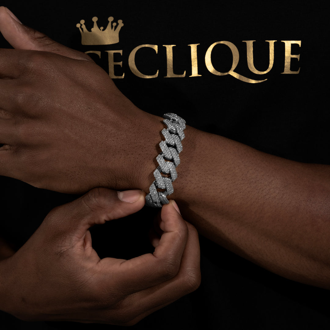 18MM Cuban Bracelet - Moissanite & S925