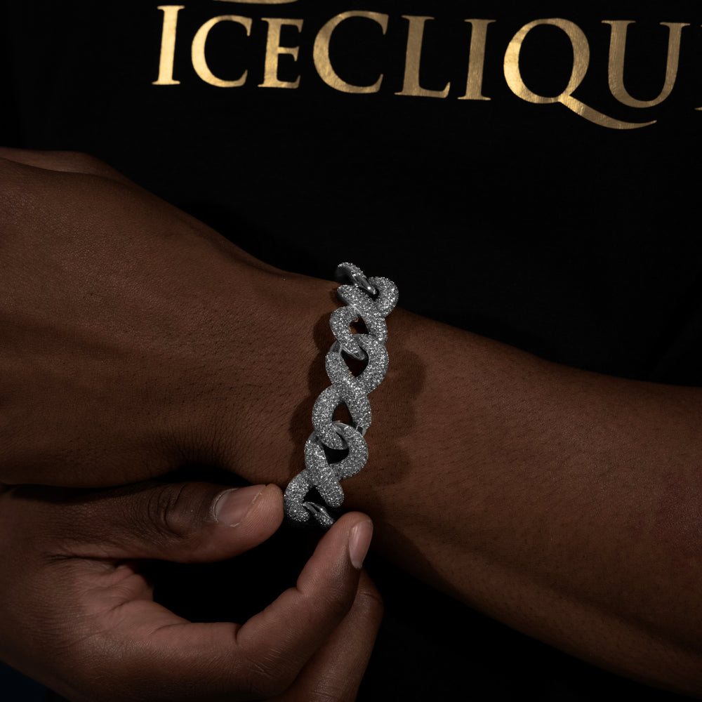 18MM Infinity Link Cuban Bracelet - Moissanite & S925 - ICECLIQUE JEWELRY 