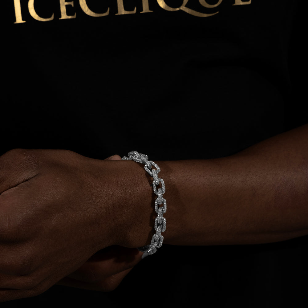8MM Mariner Link Bracelet - Moissanite & S925 - ICECLIQUE JEWELRY 