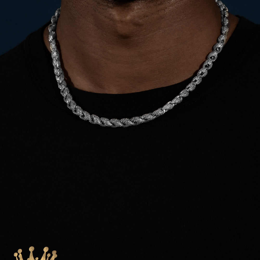 8MM Iced Rope Chain - Moissanite & S925