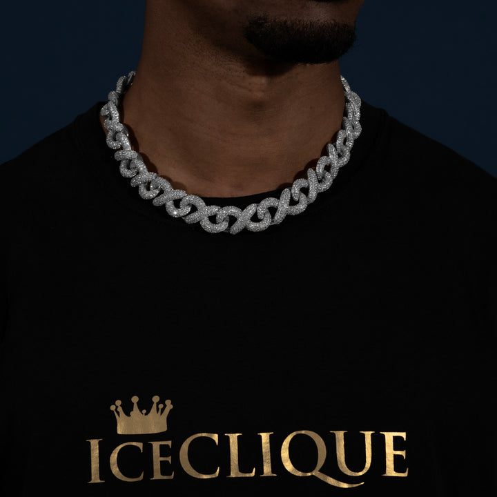 18MM Infinity Link Cuban Chain - Moissanite & S925