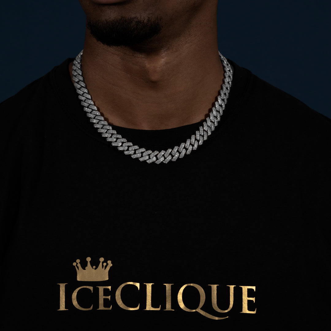 14MM Cuban Chain - Moissanite & S925
