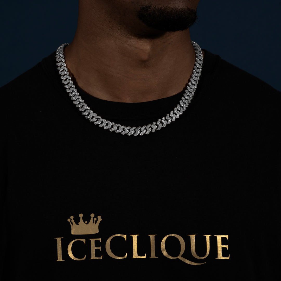12MM Cuban Chain - Moissanite & S925