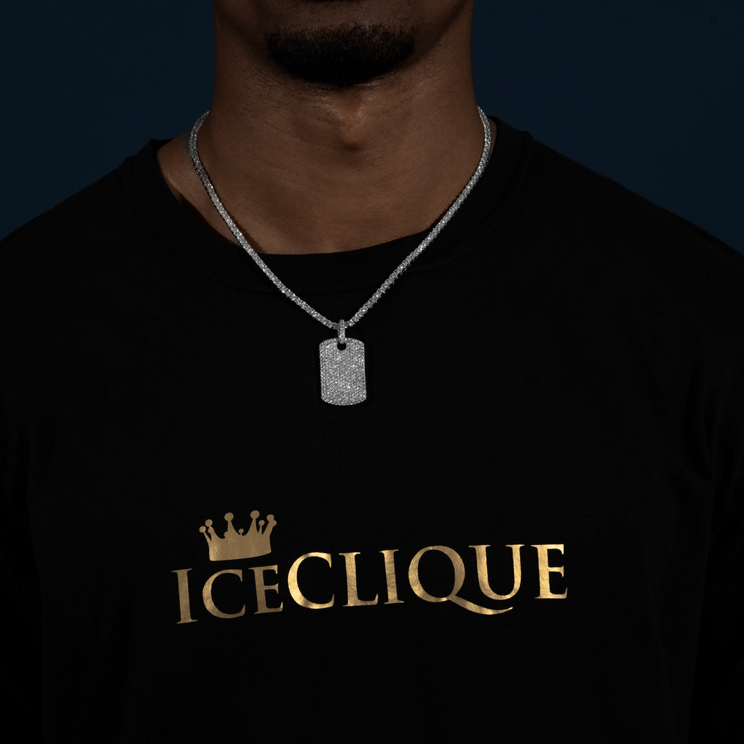 Dog Tag Pendant - Moissanite & S925