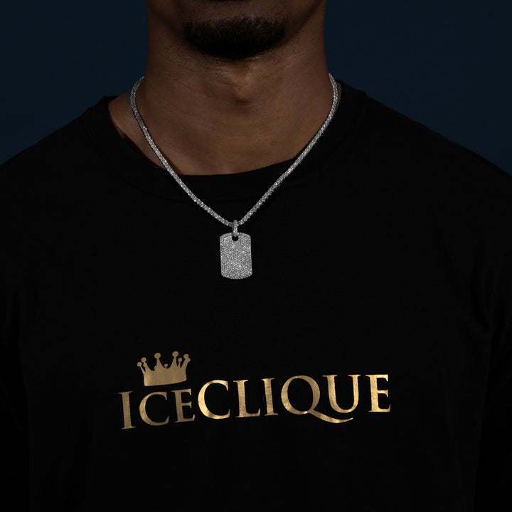 Dog Tag Pendant - Moissanite & S925