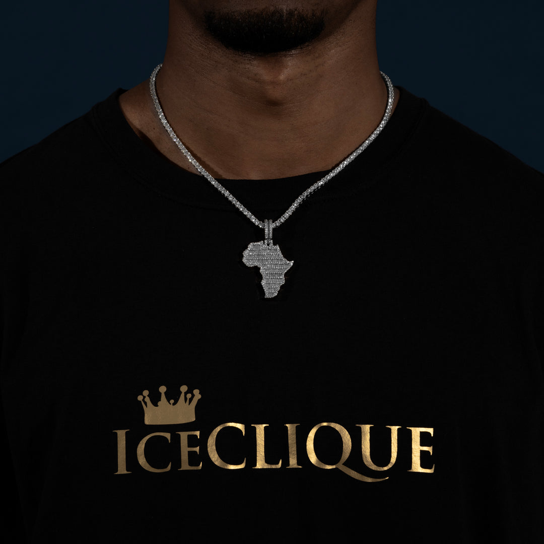 Baguette Africa Pendant - Moissanite & S925