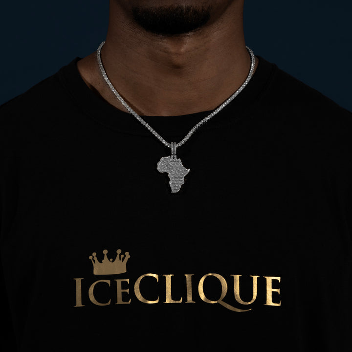 Baguette Africa Pendant - Moissanite & S925