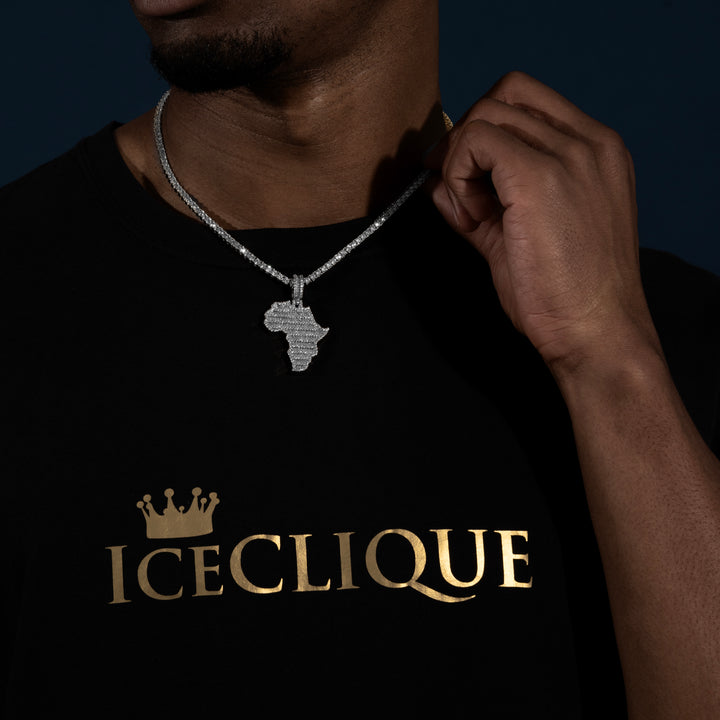 Baguette Africa Pendant - Moissanite & S925