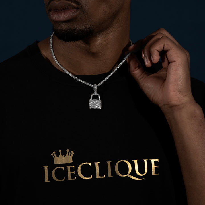 Padlock Pendant - Moissanite & S925
