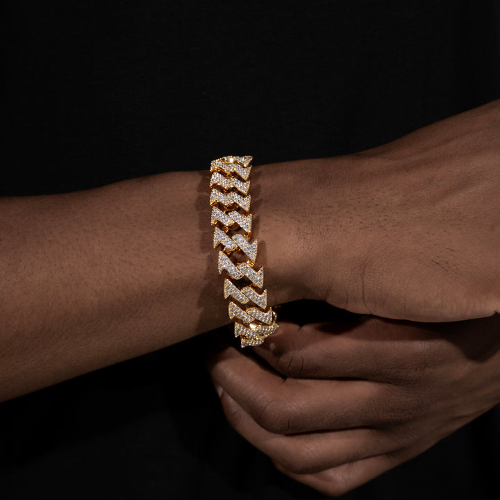 18MM Micro Pave Edged Cuban Bracelet