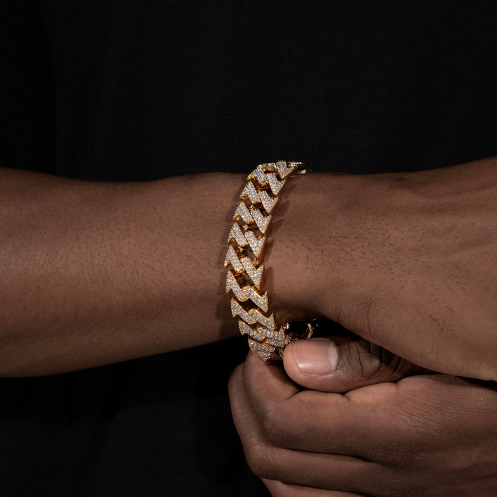 18MM Micro Pave Edged Cuban Bracelet