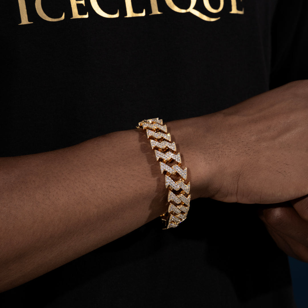 18MM Micro Pave Edged Cuban Bracelet