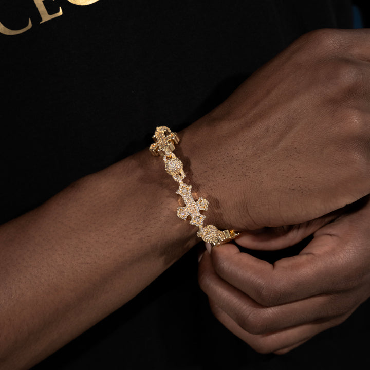 13MM Connected Cross Bracelet