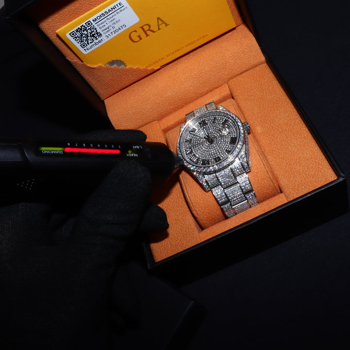 Fully Iced VVS1 Corore Watch - Moissanite - White Gold