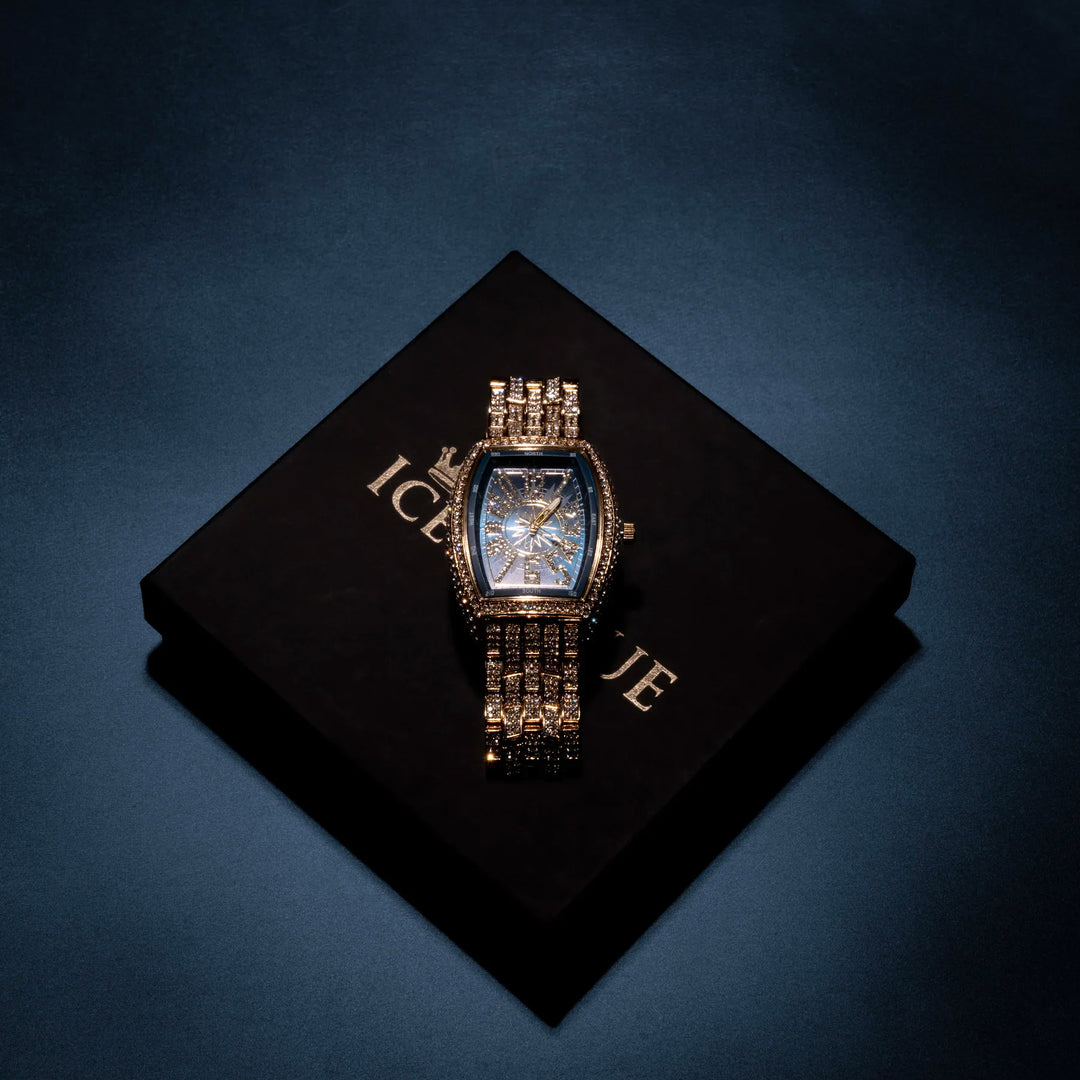 Micro Pave Square Compass Watch