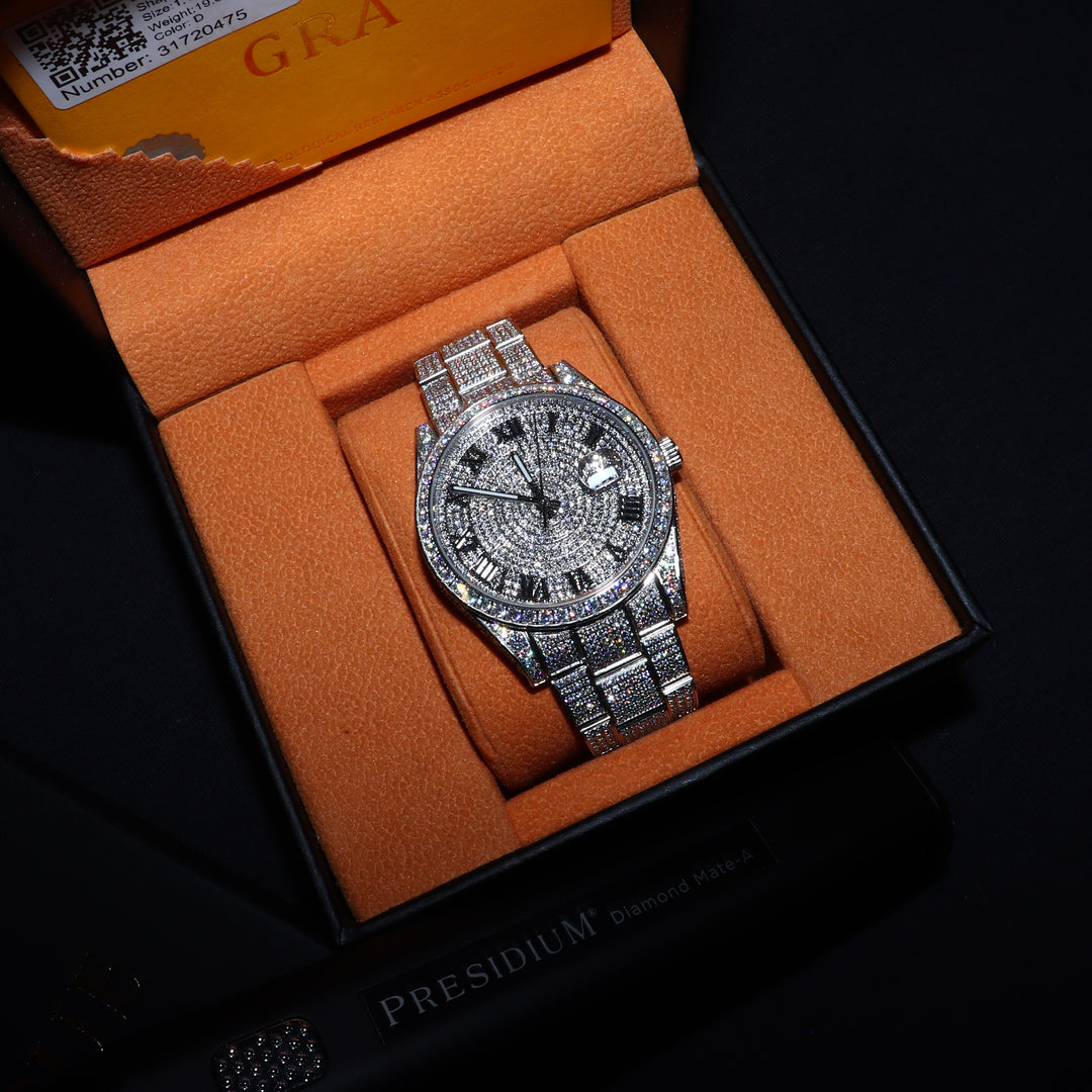 Fully Iced VVS1 Corore Watch - Moissanite - White Gold