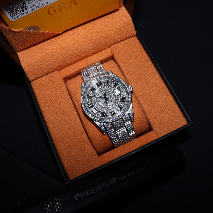 Fully Iced VVS1 Corore Watch - Moissanite - White Gold