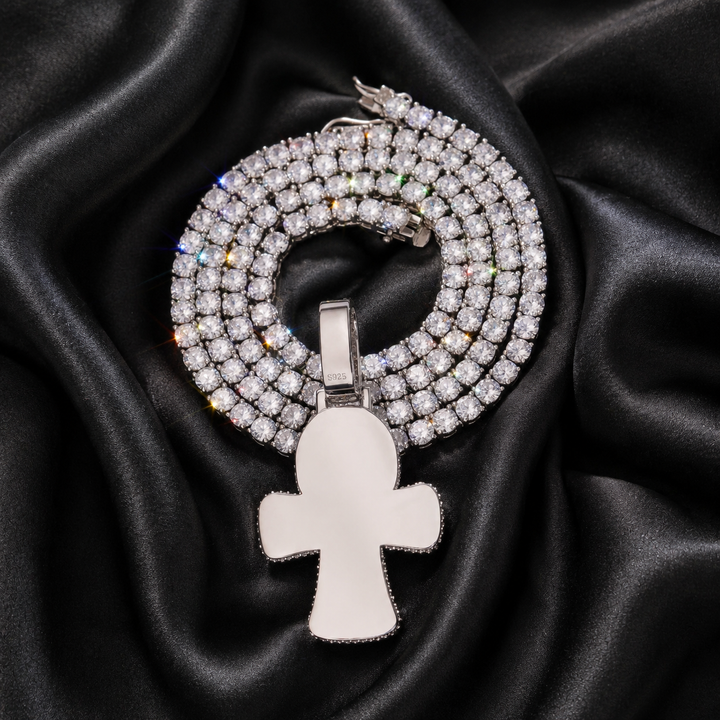Jade Ankh Pendant - Moissanite & S925 - ICECLIQUE JEWELRY 