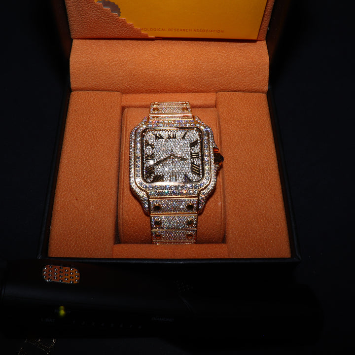 Fully Iced VVS1 Valore Watch - Moissanite - Gold
