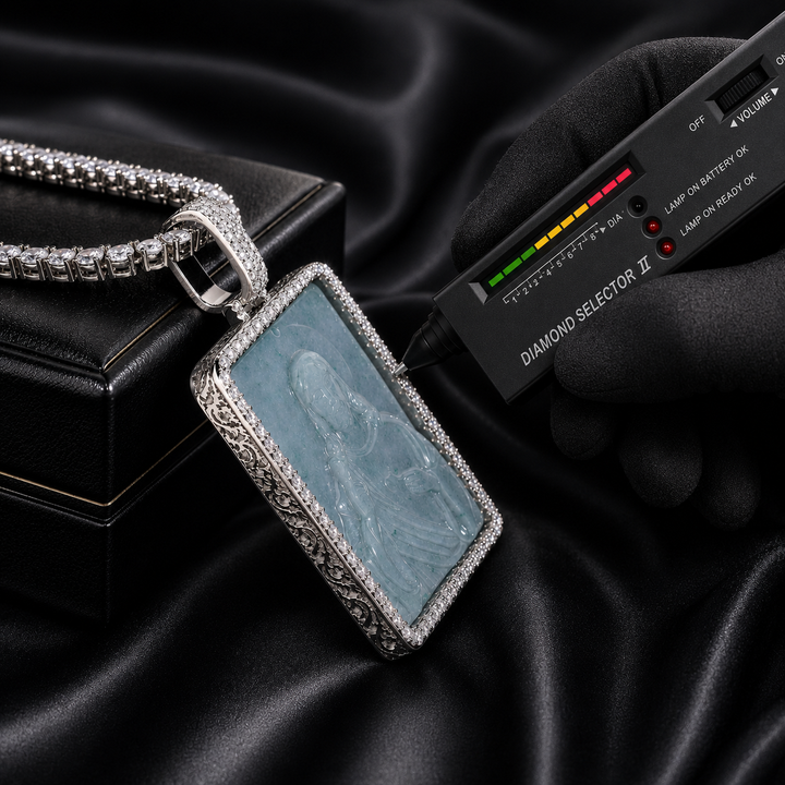 Jade Jesus Pendant - Moissanite & S925 - ICECLIQUE JEWELRY 