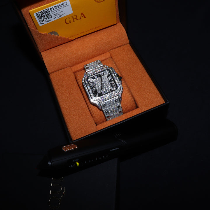 Fully Iced VVS1 Valore Watch - Moissanite - White Gold