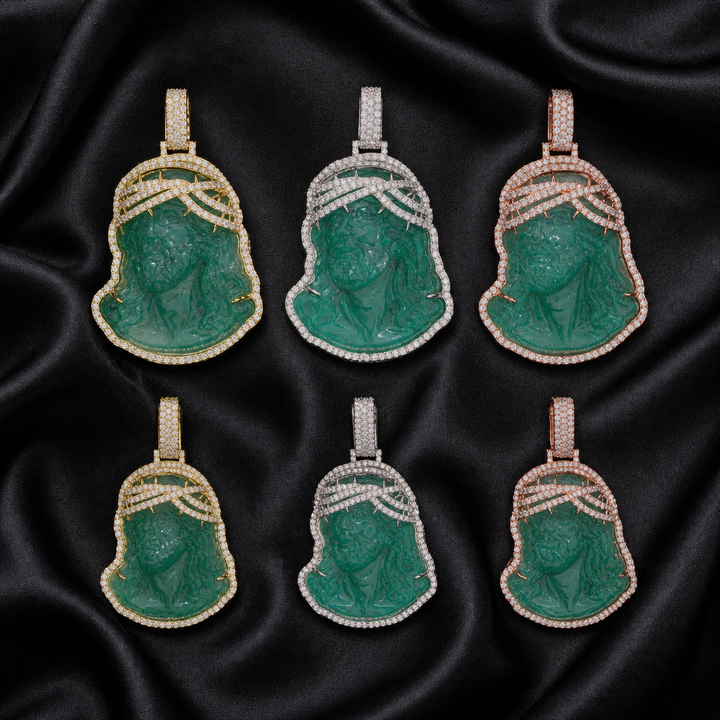 Jade Christ Pendant - Moissanite & S925 - ICECLIQUE JEWELRY 