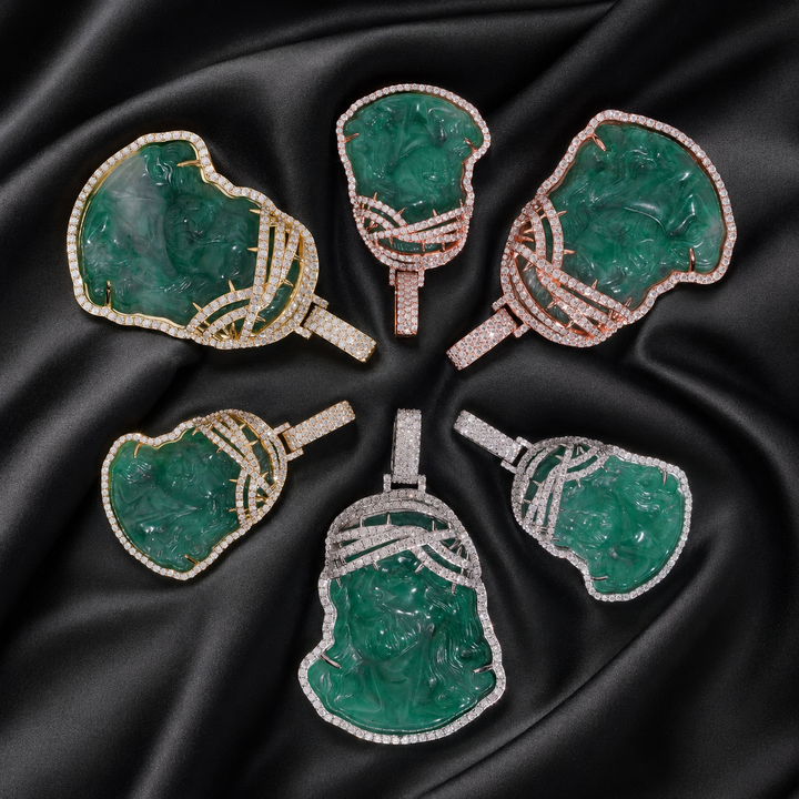 Jade Christ Pendant - Moissanite & S925 - ICECLIQUE JEWELRY 