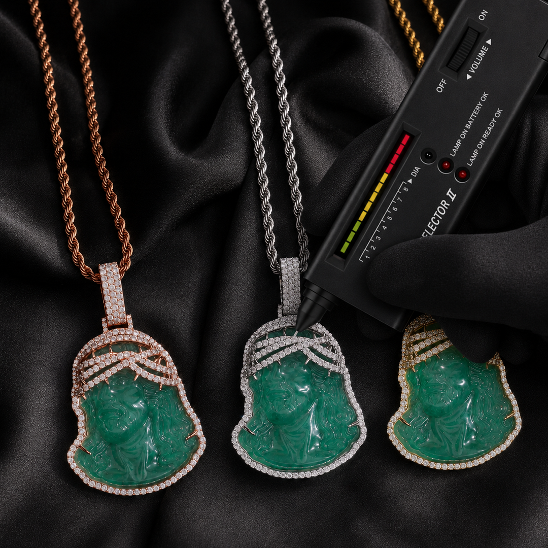 Jade Christ Pendant - Moissanite & S925 - ICECLIQUE JEWELRY 
