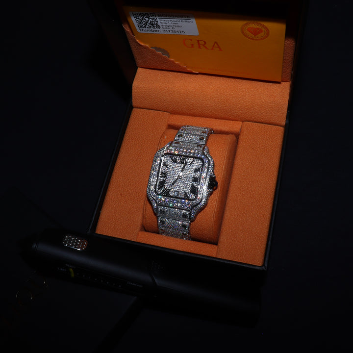 Fully Iced VVS1 Valore Watch - Moissanite - White Gold