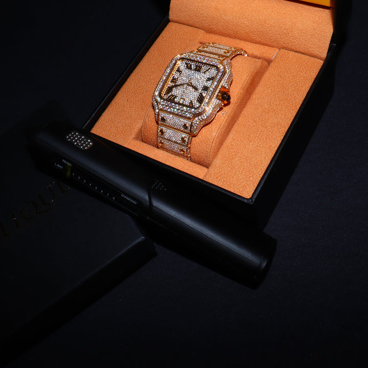 Fully Iced VVS1 Valore Watch - Moissanite - Gold
