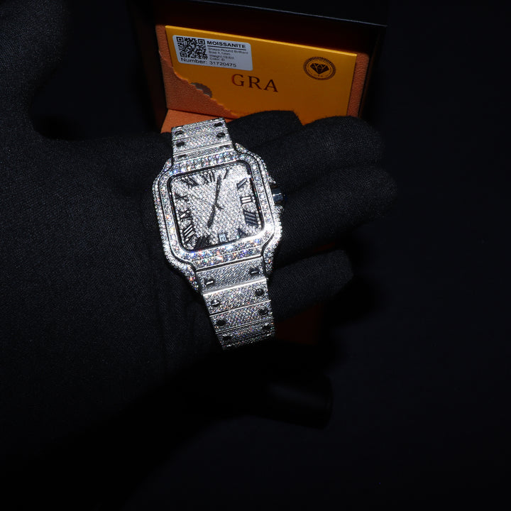 Fully Iced VVS1 Valore Watch - Moissanite - White Gold