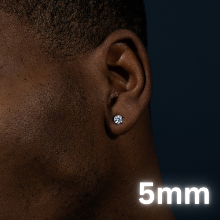 VVS1 5mm-7.5mm Solitaire Stud Earrings - Moissanite & S925
