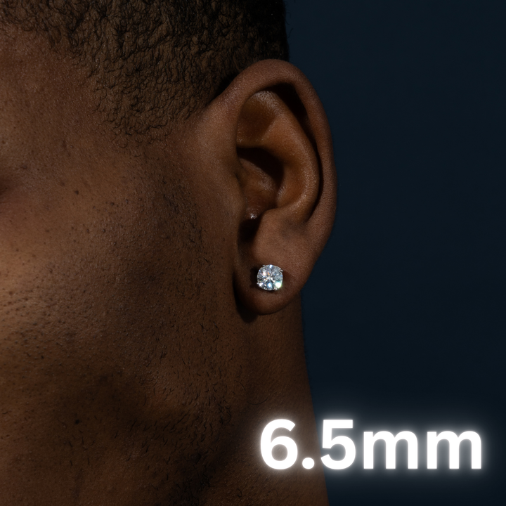 VVS1 5mm-7.5mm Solitaire Stud Earrings - Moissanite & S925