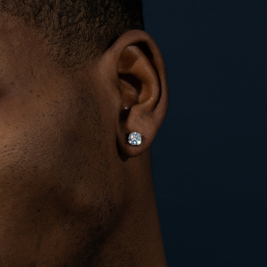 VVS1 5mm-7.5mm Solitaire Stud Earrings - Moissanite & S925