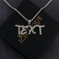 Custom Cursive Baguette Letter Pendant
