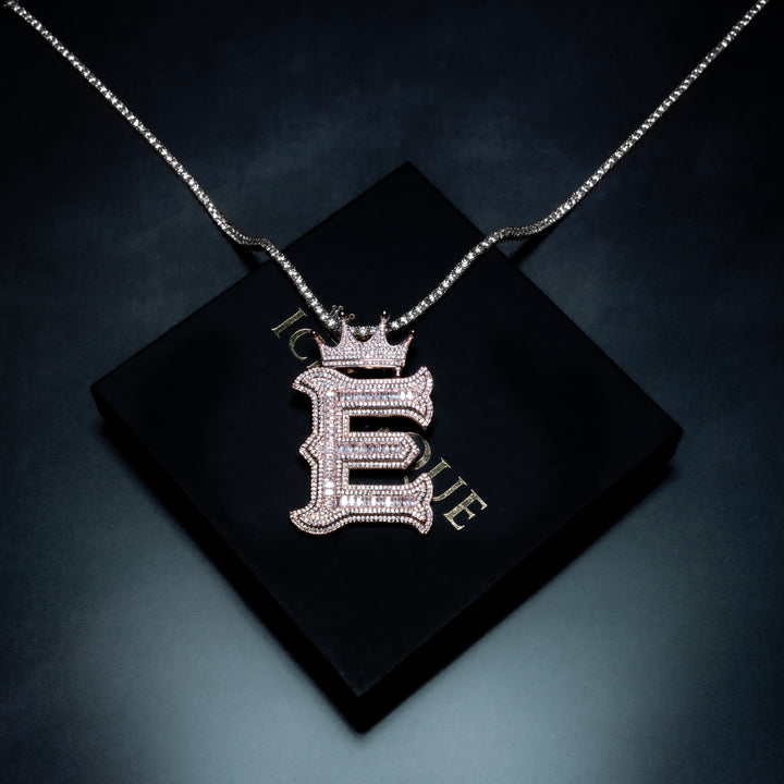 Custom Single Crowned Letter Pendant