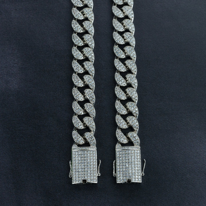 20mm Cuban Chain & Cuban Bracelet Bundle - Gold/White Gold - ICECLIQUE JEWELRY 