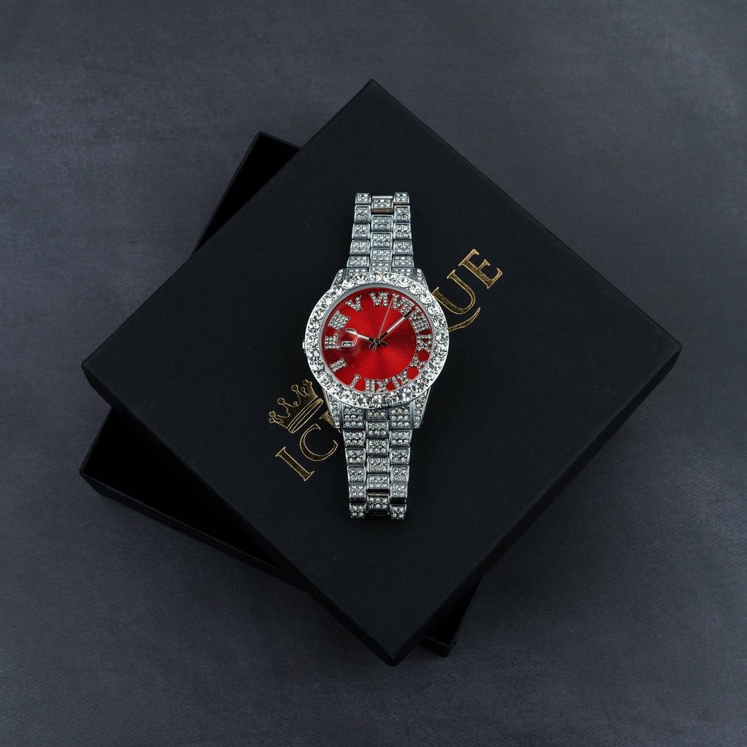 Fully Iced Round Dial Watch