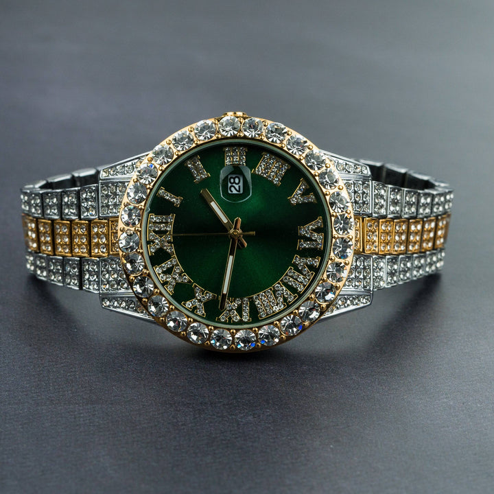 Fully Iced Round Dial Watch